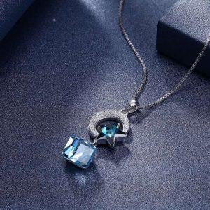 Star & Dice Made with Swarovski Stone Pendant Necklace