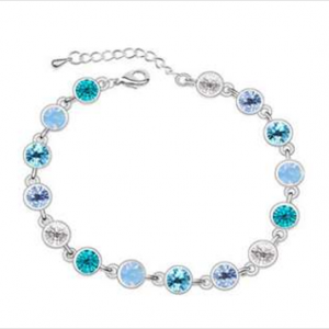Multi Blue Tone Color Bracelet Made with Swarovski Stones