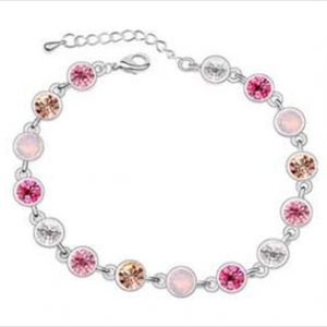 Multi Pink Tone Color Bracelet Made with Swarovski Stones