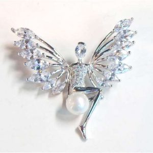 Butterfly Princess Pearl Brooch