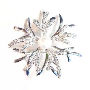 Edelweiss with Pearl Brooch