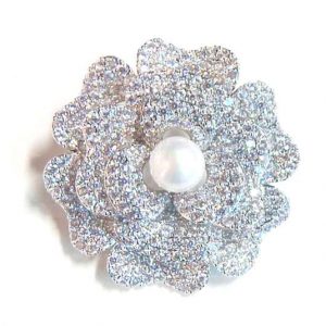 Wedding Multi-Petal Flower & Pearl Brooch