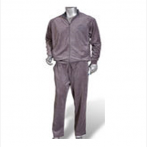 Men's Cotton Polyester Velvet Long Sleeve & Pants Set Open-Front Sweatsuit