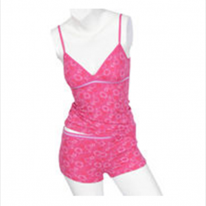 Women's Pink Allover Printed Tank Top and Panty Set