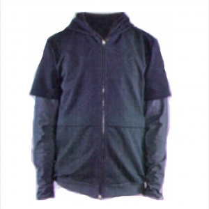Men's Zippered Double Layered Sleeve Hoodie Jacket