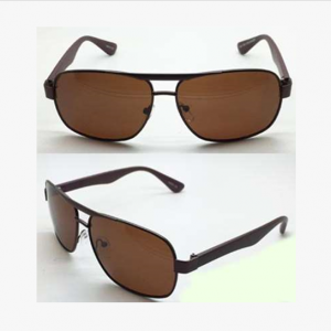 Classic Square Shape Acrylic Colour Lens Polycarbonate Temple Metal Sunglasses