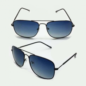 Polycarbonate Temple Acrylic Blue Lens Metal Sunglasses