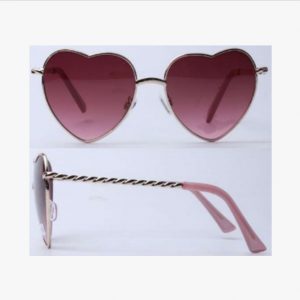 Metal Sunglasses with Heart Colour Lens