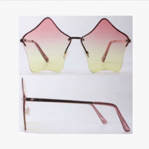 Super Cute Star Shape Metal Sunglasses, Colorful Lens Sunglasses.