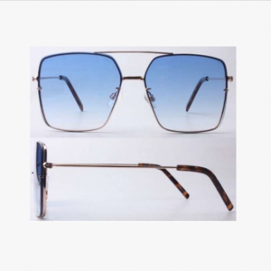 Irregular Color Lens Unisex Metal Sunglasses