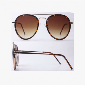 Unisex Metal and Plastic Combination Style Round Color Lens Sunglasses