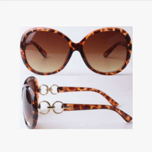 Classic Turtle Shell Pattern Metal Deco Plastic Sunglasses