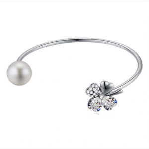 Alloy Open Bangle Made with Swarovski Stone