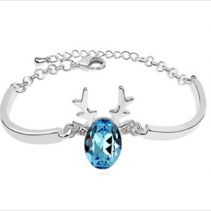 Deer Head Bracelet Made with Swarovski Stone