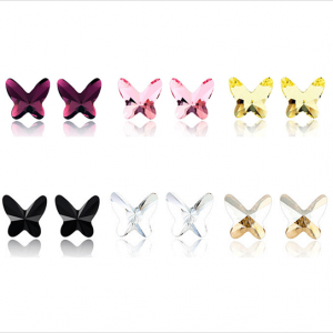 Butterfly Earrings Made with Swarovski Stone