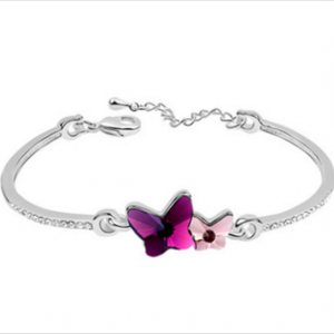 Double Butterflies Bracelet Made with Swarovski Stones