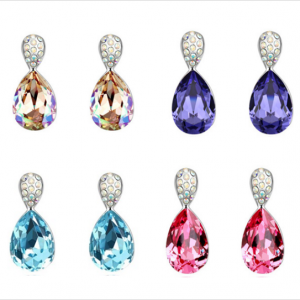 Drop Shape Earrings Made with Swarovski Stone