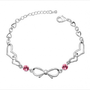 Interlocking Hearts Bracelet Made with Swarovski Stones