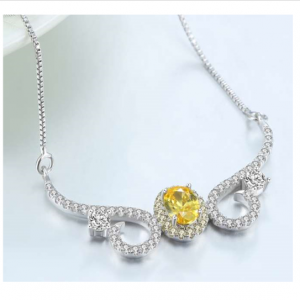 Elegant Designed Zircon Stones Pendant Necklace