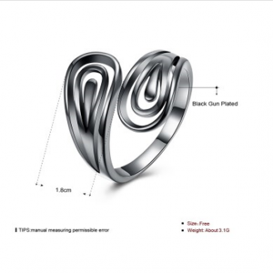 Rotating Shape Black Gun Plated Brass Ring