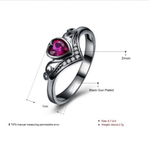 Elegant Heart Shape Zirconia Crystal Ring