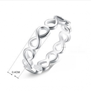 Eternity Shape Silver Plated Ring