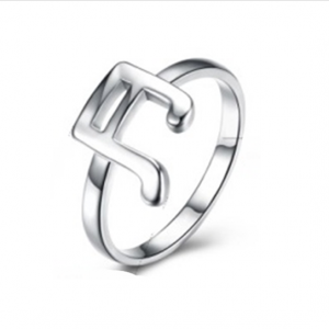 Musical Note Silver Plated Ring
