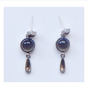 Resin Glass Stone Pendant Earrings
