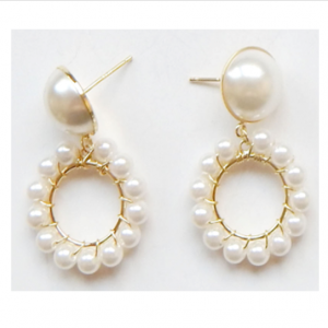 Elegant Circle Pearl Earrings