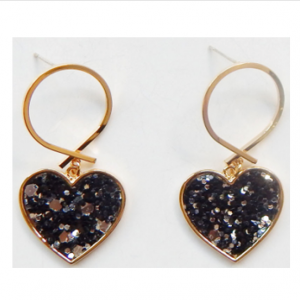 Glittering Heart Earrings