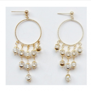 Glass Bead Drops Earrings